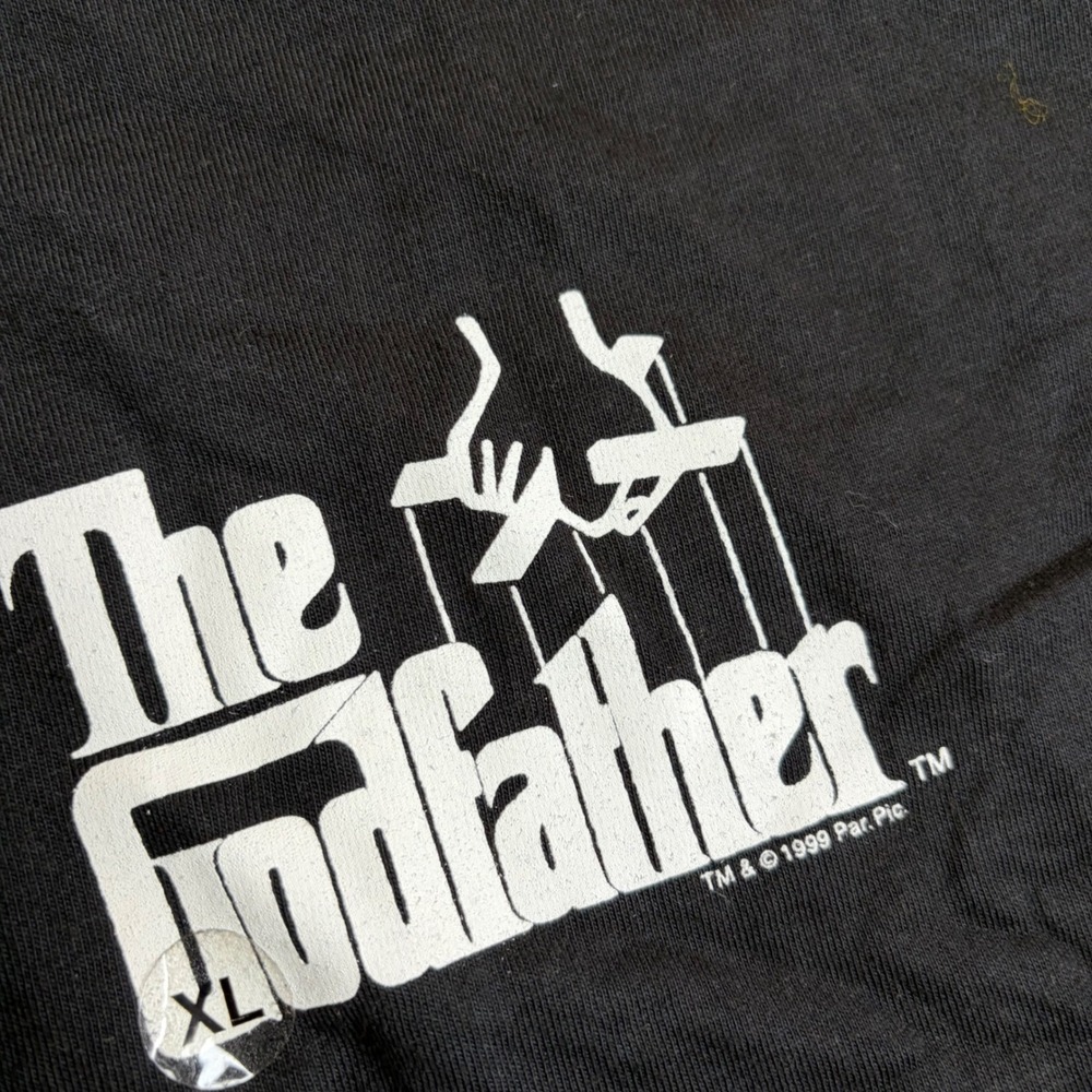 Vintage 1999 The Godfather Niebaum-Coppola Movie T-Shirt Mens XL Black Y2K Film - Picture 2 of 6